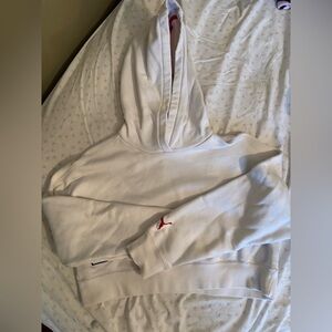 Puma cream Hoodie with Red Logo m